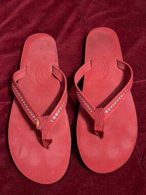 Rainbow Sandals with Crystals